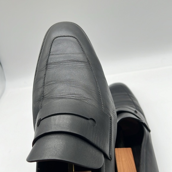 Ermenegildo Zegna authentic black  leather penny loafers 12 EU  13 US